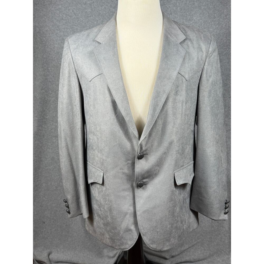 Vintage Farah Mens Size 42R Gray Western Blazer Jacket